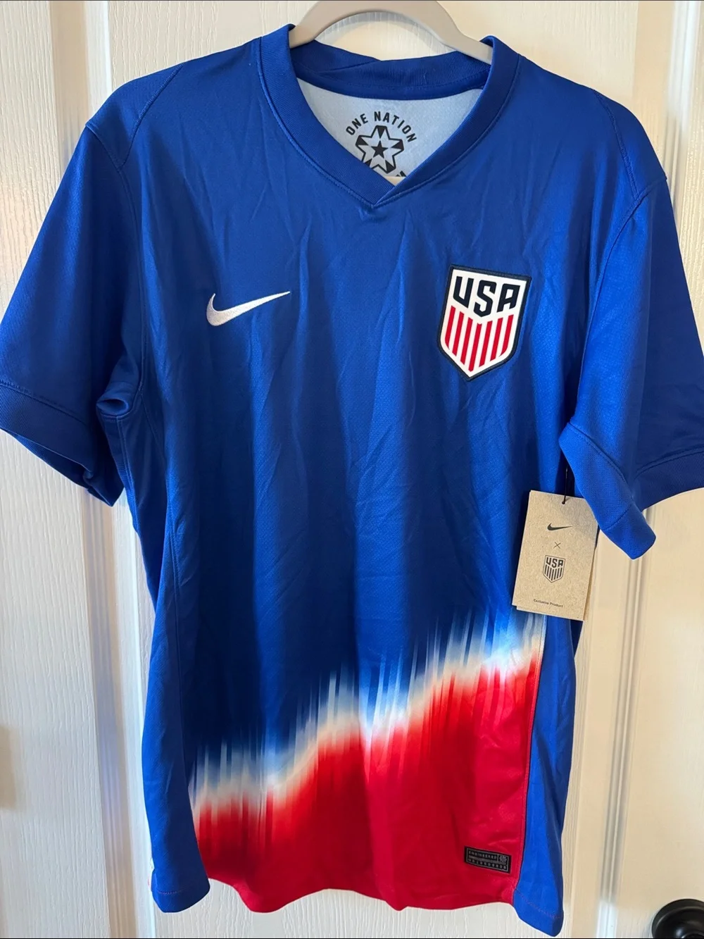 Nike Blue USA Soccer Jersey with Red & White Gradient